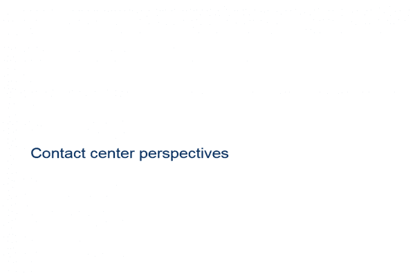 Contact center perspectives